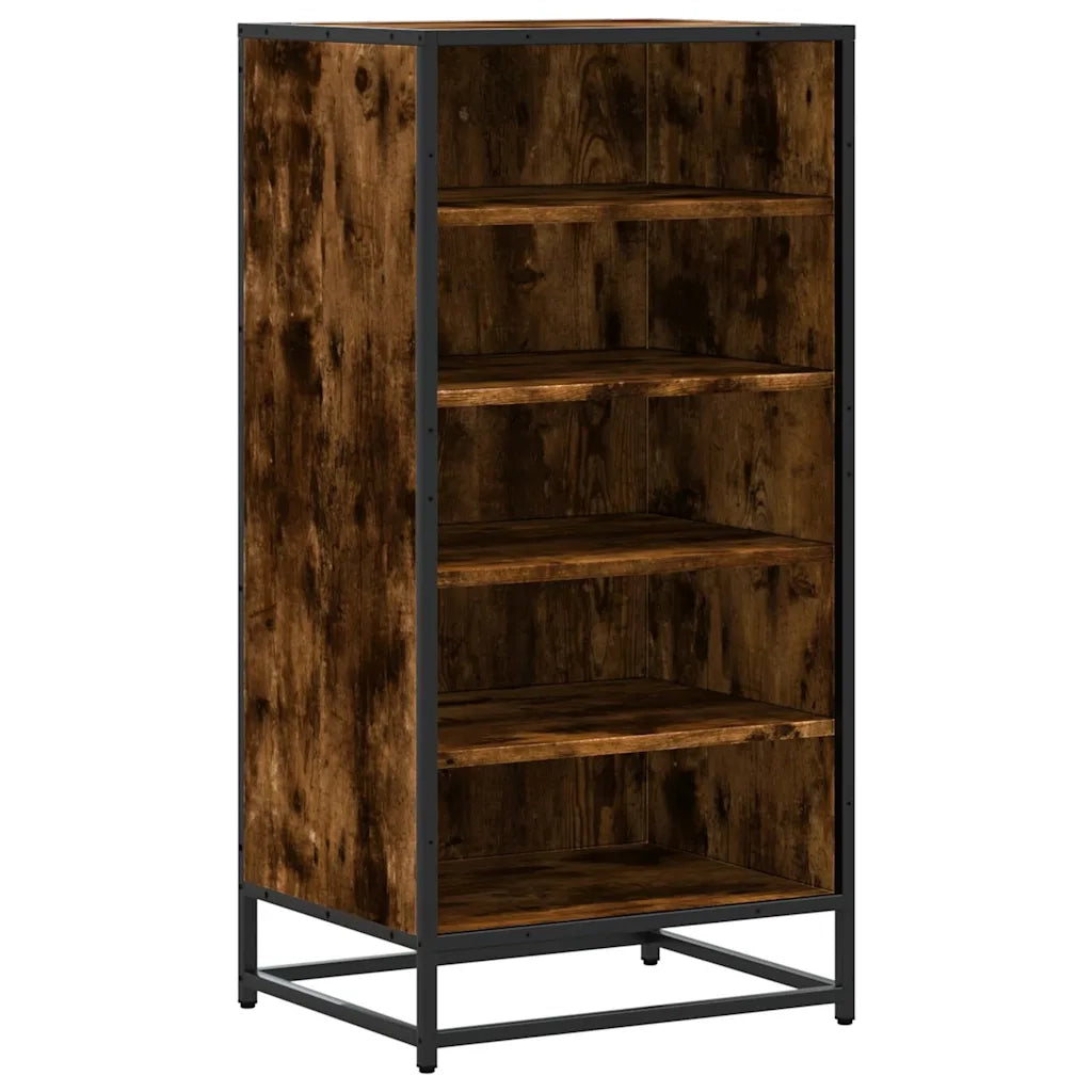 Scarpiera-Scaffale per scarpe Rovere Fumo 48x38x97,5 cm in Legno Multistrato 763521