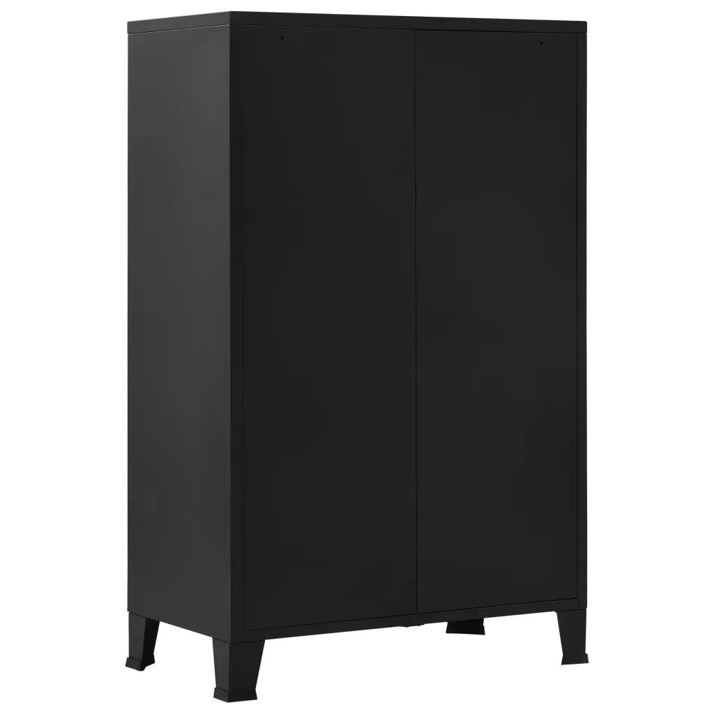 Armadio Ufficio Reticolato Industriale Nero 75x40x120cm Acciaio cod mxl 76719