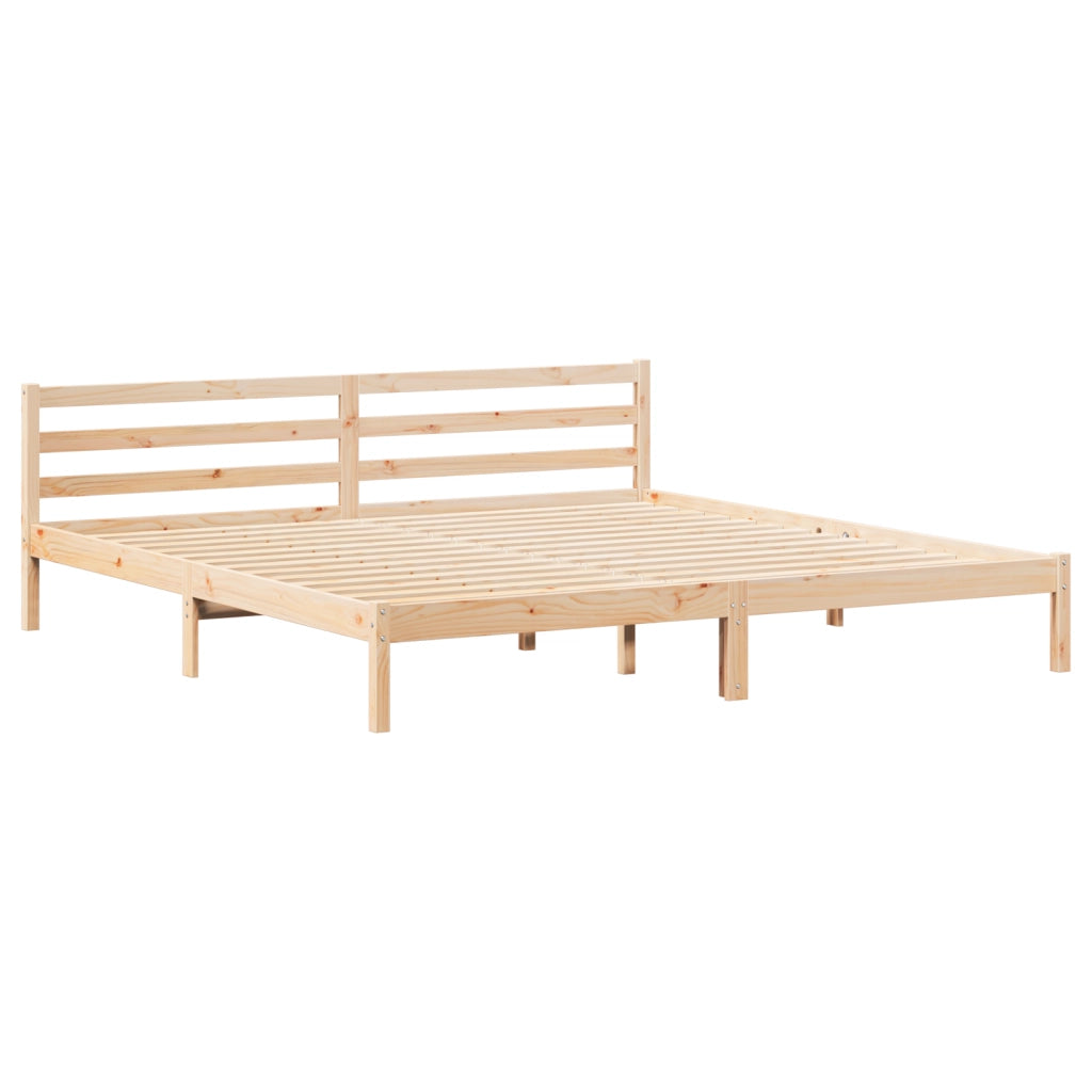 Struttura Letto  con Testiera 200x210 cm in Legno Massello di Pino