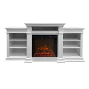 Biden - Camino elettrico da terra 179x48xH85 cm, effetto fiamma, colore bianco
