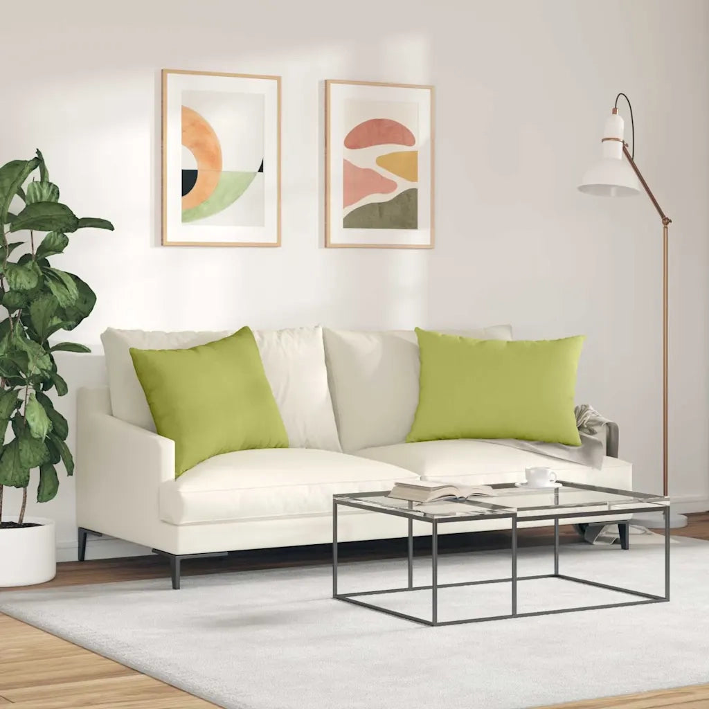 Cuscini da Divano 2 pz | Cuscini per sedie Verde chiaro 70 x 50 cm Tessuto