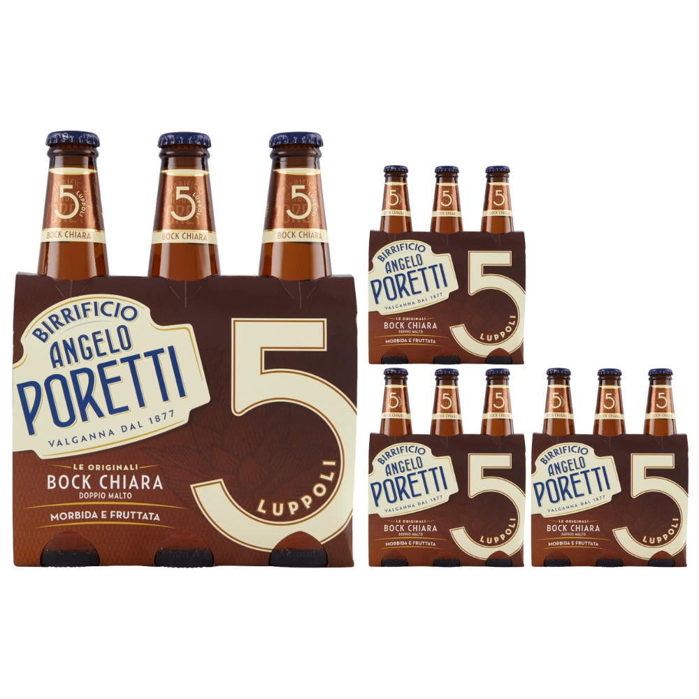 Birrificio angelo poretti birra 5 luppoli bock chiara 12 bottiglie da 33 cl