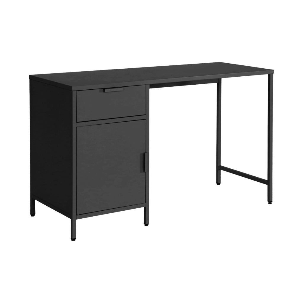 Scrivania per bambini in acciaio laminato, 1 cassetto, nero