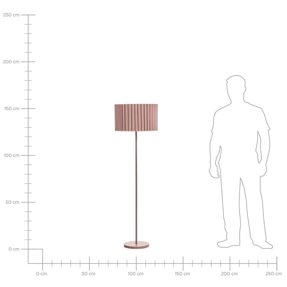 Lampada da terra marrone in poliestere e lino con paralume a tamburo in ferro da 155 cm per camera da letto e soggiorno stile retrò classico
