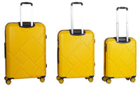 Set 3 Valigie Trolley Rigide in ABS 4 Ruote TSA Ravizzoni Mango Giallo
