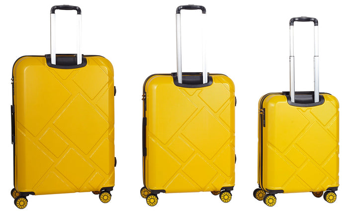 Set 3 Valigie Trolley Rigide in ABS 4 Ruote TSA Ravizzoni Mango Giallo