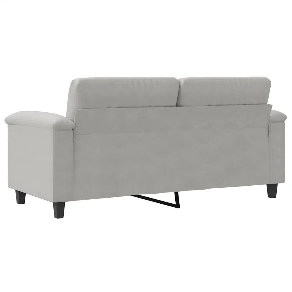 Divano a 2 Posti Grigio Chiaro 140 cm in Tessuto Microfibra 359562