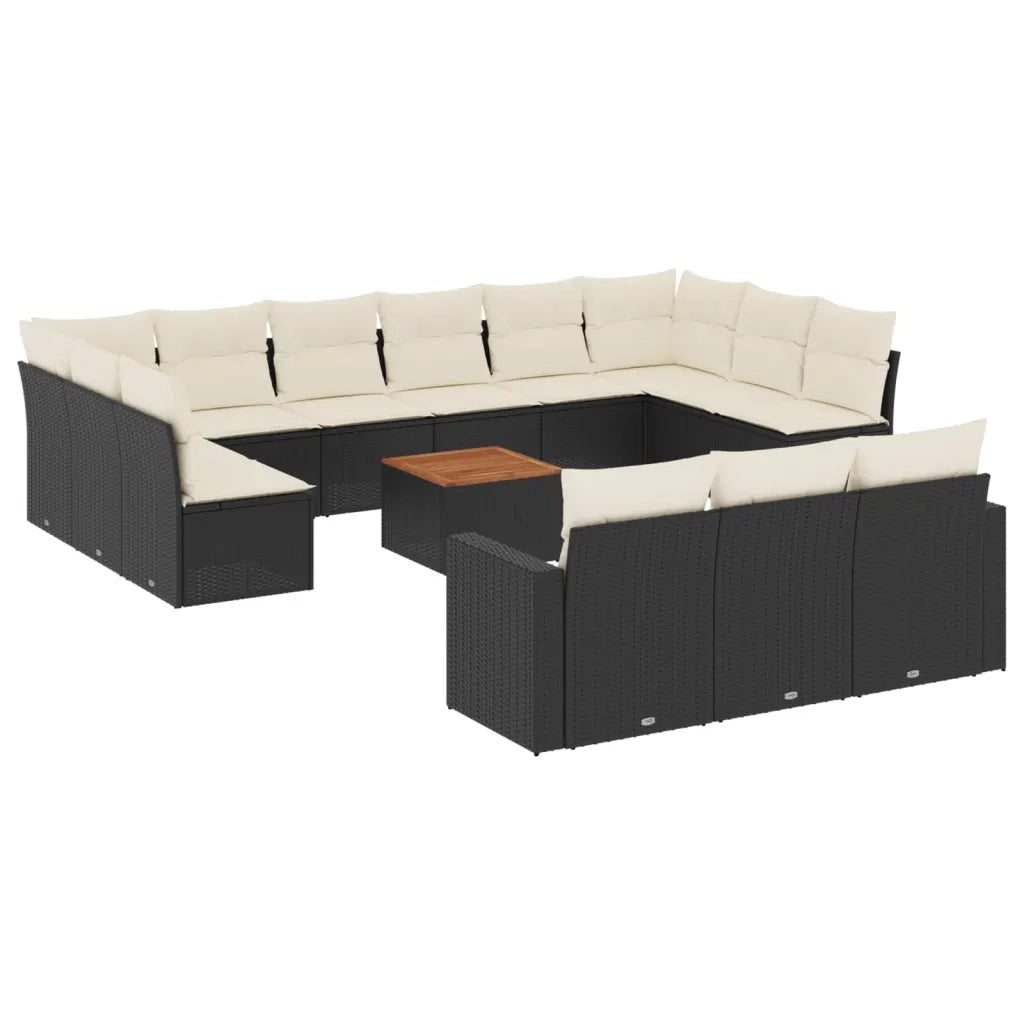 Set Divani da Giardino 14pz con Cuscini in Polyrattan Nerocod mxl 116632