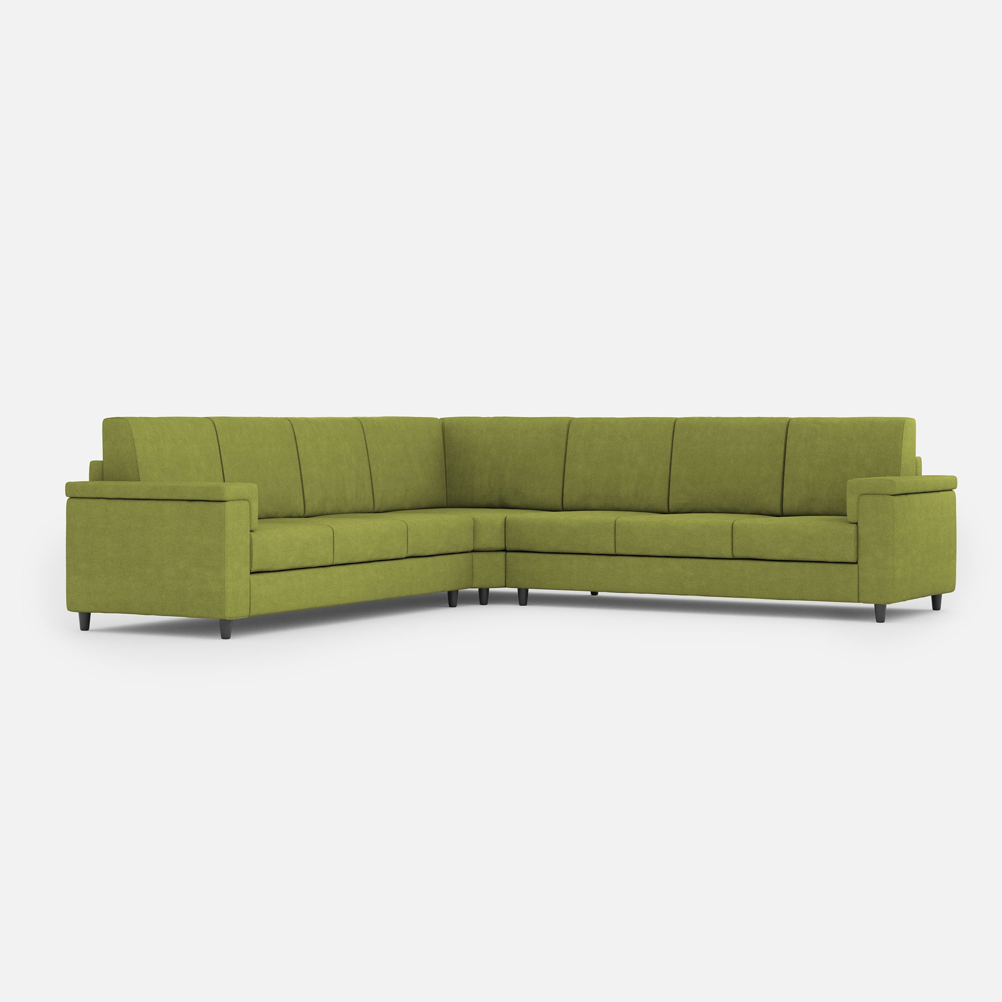 Divano Angolare 7 Posti 286x286x85 cm Marrak in Tessuto Verde