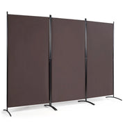 Paravento pieghevole a tre ante 260 x 183 cm design classico poliestere marrone per creare spazi privati 20_0013037