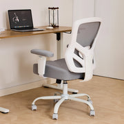 Sedia da ufficio ergonomica con supporto lombare regolabile; braccioli 2D; grigio