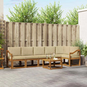 Set di divani da esterno con cuscino 7 pcs Naturale e Beige