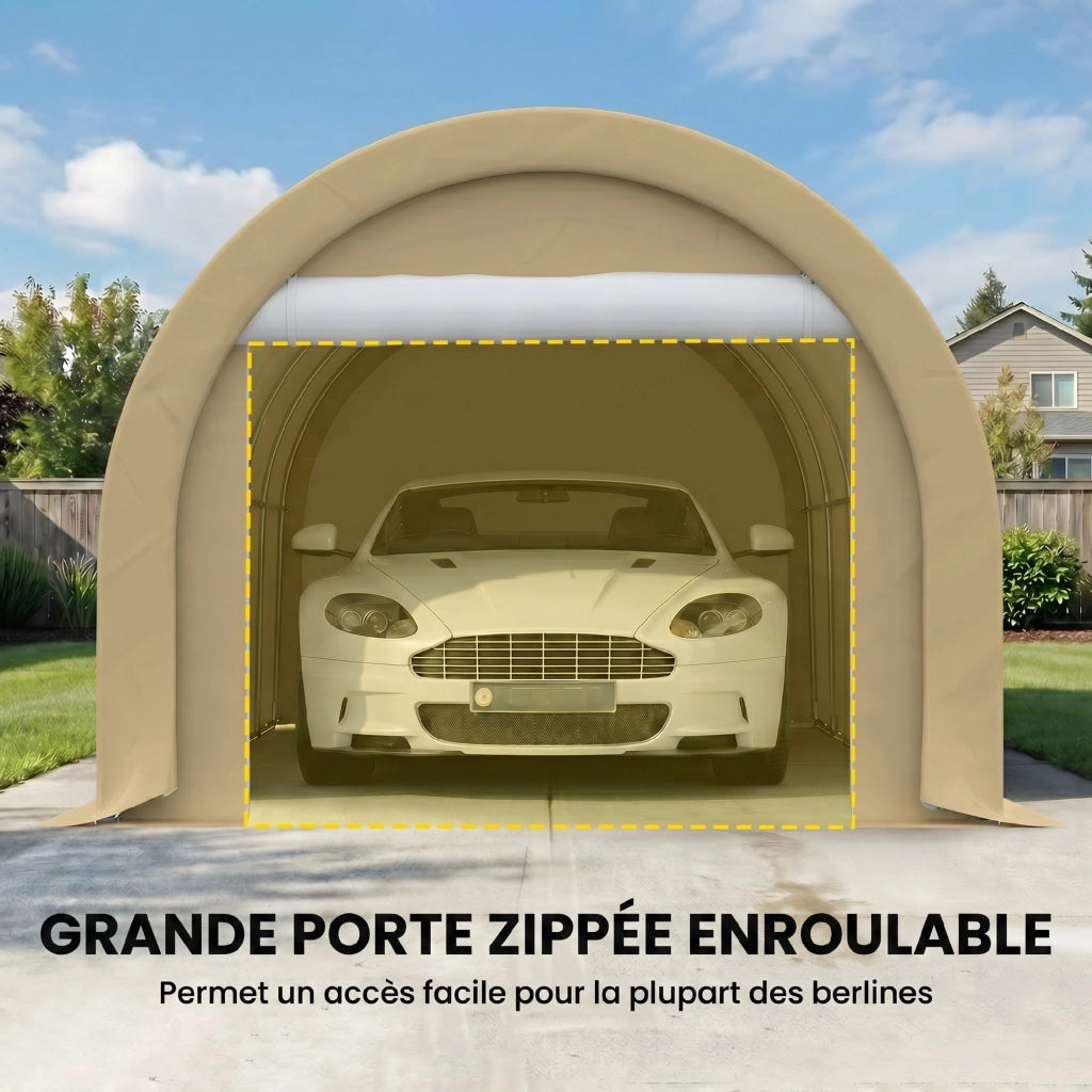 Tenda da giardino 5x3m con pareti laterali rimovibili protezione UV UPF 30+ beige