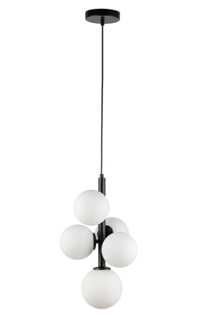 Lampada a sospensione Perla nera 5 sfere G9 Sigma