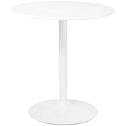 Tavolino Ø70x75 cm in MDF e Acciaio Bianco