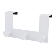 Trade Shop - Appendiabiti Da Porta Con 3 Ganci 19.5x11.5 Cm Bianco Asciugamani Vestiti 87780 -
