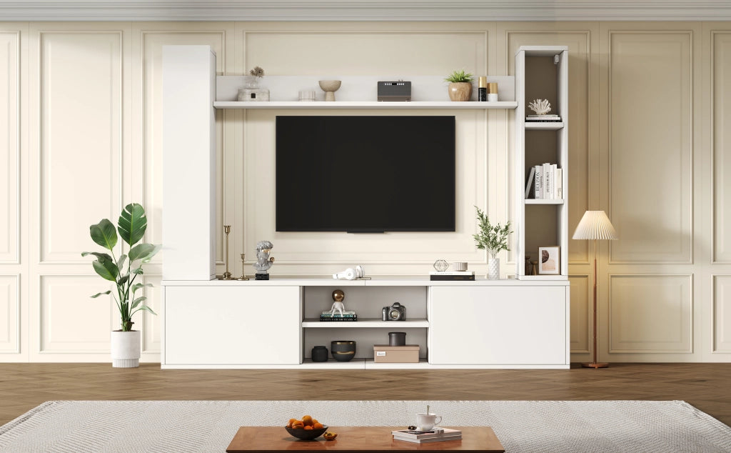 Cassettiera TV bianca in truciolato lunghezza 180 cm