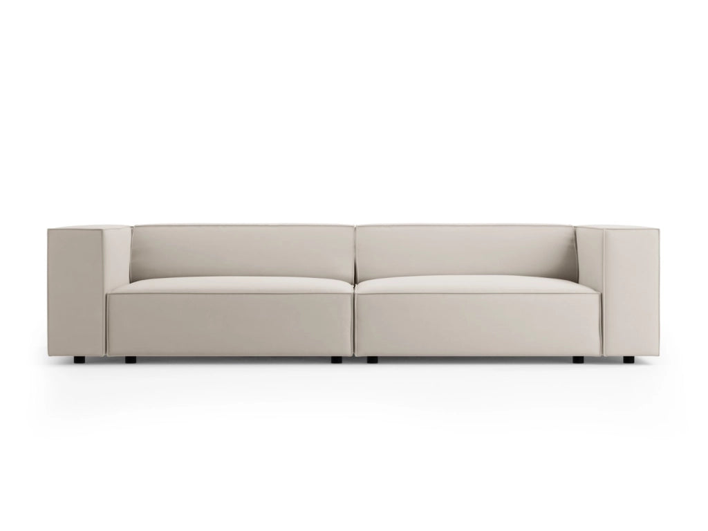 Cosmopolitan Design - Divano "Arendal" 4 posti in velluto ecru 