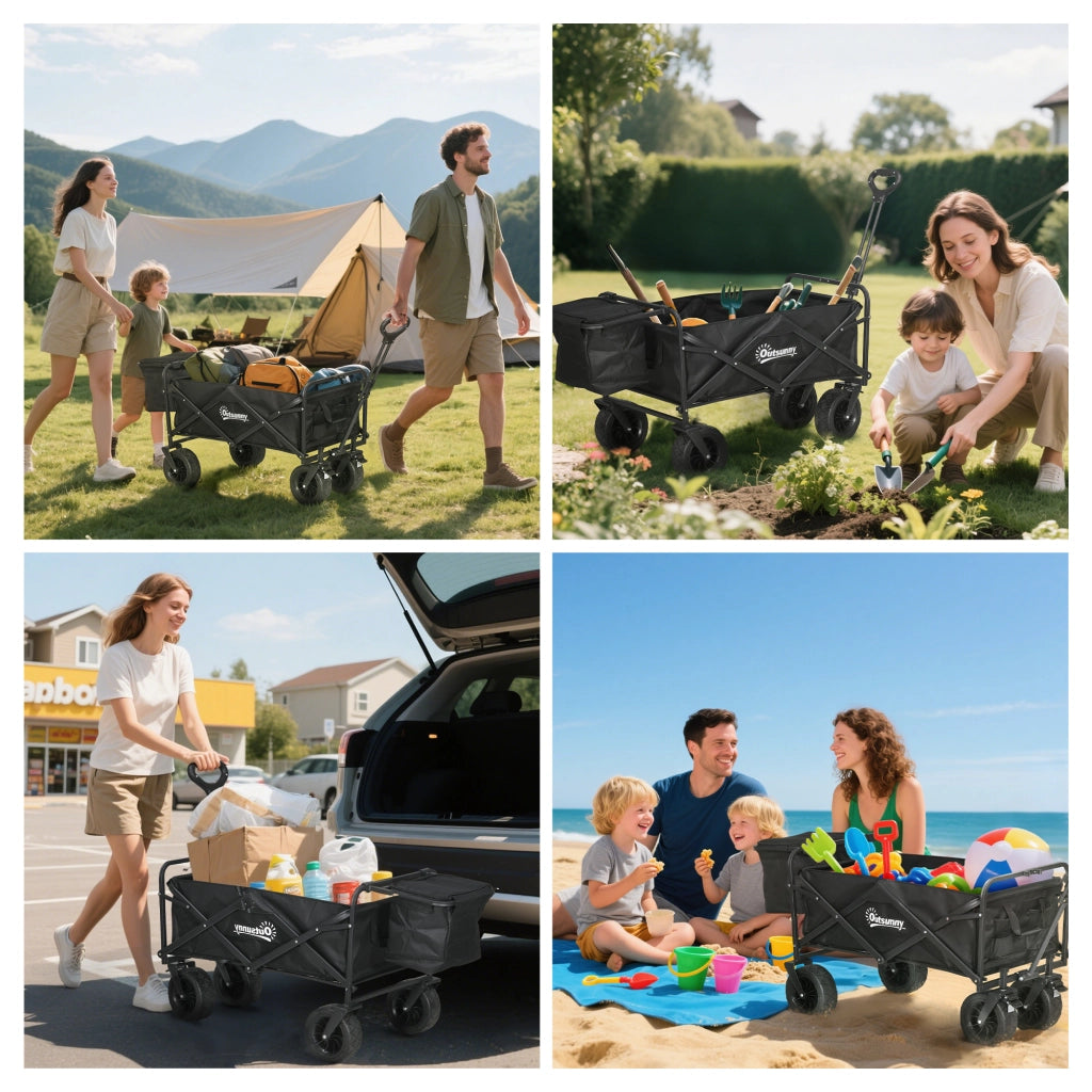Carrello Spesa Pieghevole ¨C Xylo ¨C Con Borsa Termica Removibile e Manico Regolabile Nero