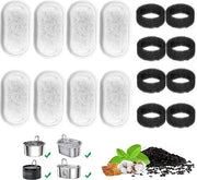 Filtro di sostituzione per fonte di acqua per gatti filtro schiuma in acciaio inox + filtro attivo carbone per fonte di acqua per gatti (16 pezzi)