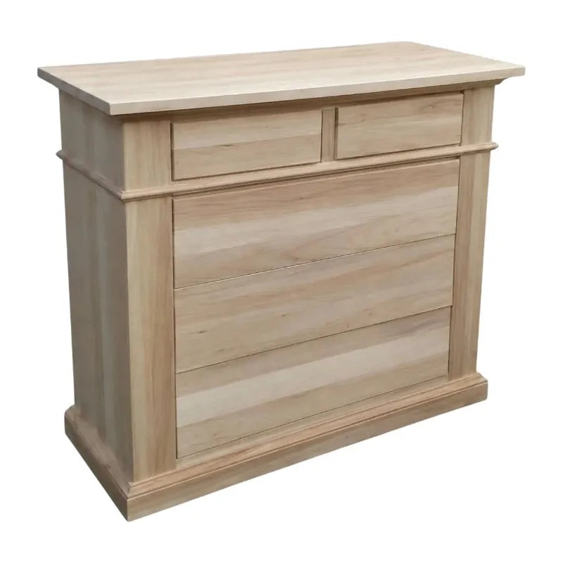 Cassettiera classica in legno 5 cassetti grezzo l.128 p.54 h.100 (2163) - Mobili 2G