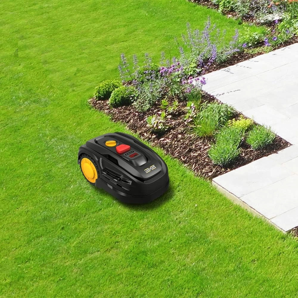 Robot tagliaerba LX799 fino a 300 m² e 25% di pendenza tosaerba automatico con indicatore di carico laterale, sistema di taglio a 3 coltelli/pacciamatura, robot da giardino, nero/arancione