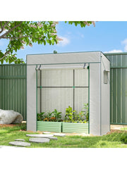 Tomatengewächshaus Rolltor Netzfenster 196 x 77 x 197 cm Weiß