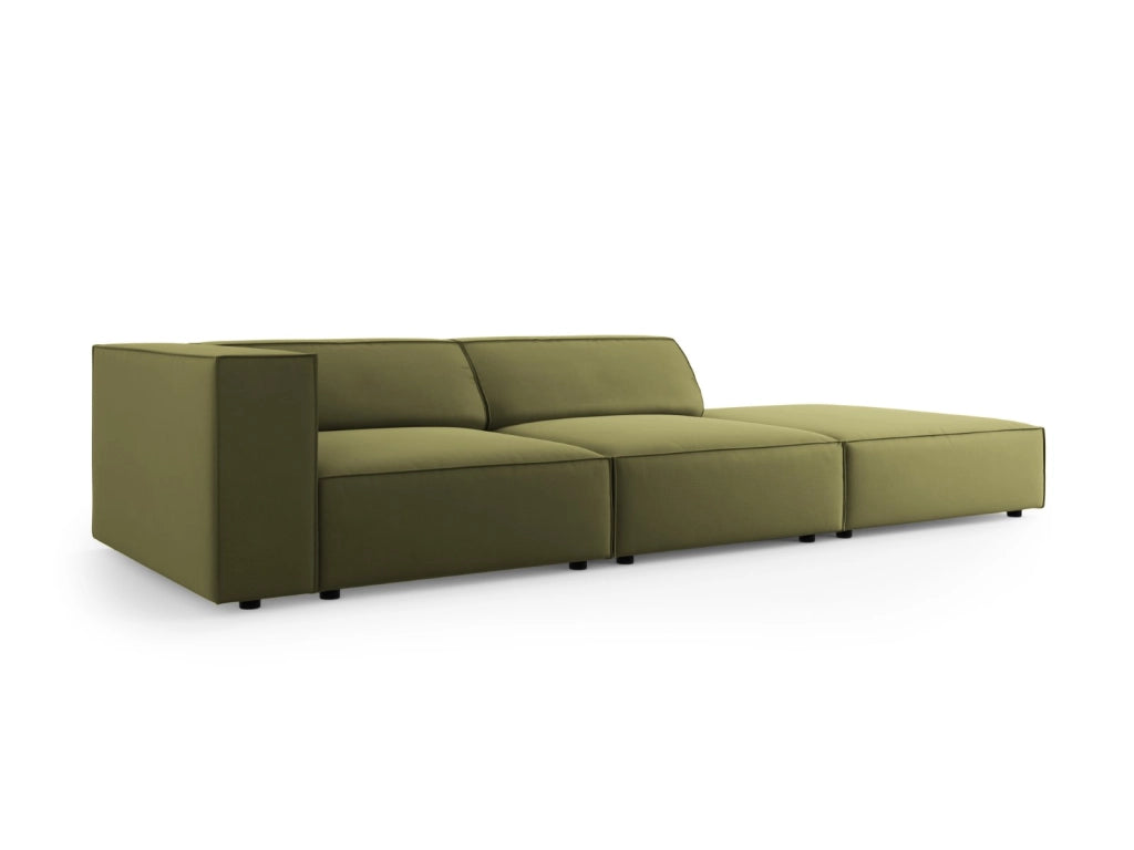 Cosmopolitan Design - Divano destro "Arendal" 4 posti in velluto verde chiaro 