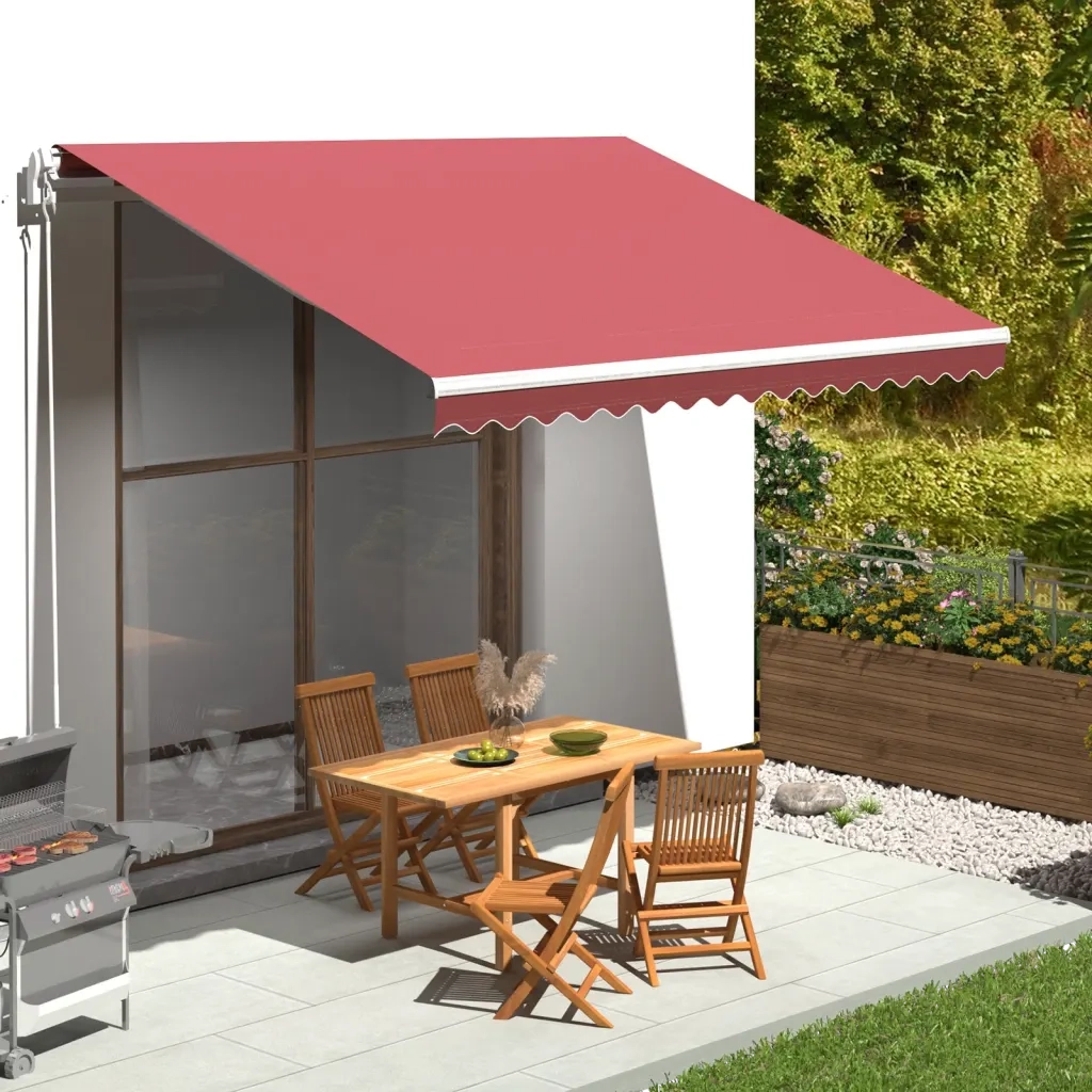 Tessuto di Ricambio per Tenda da Sole Rosso Borgogna 4x3,5 m 311968