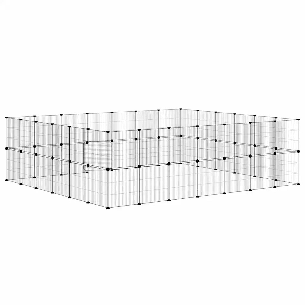 Gabbia per Animali 52 Pannelli con Porta Nero 35x35 cm Acciaio