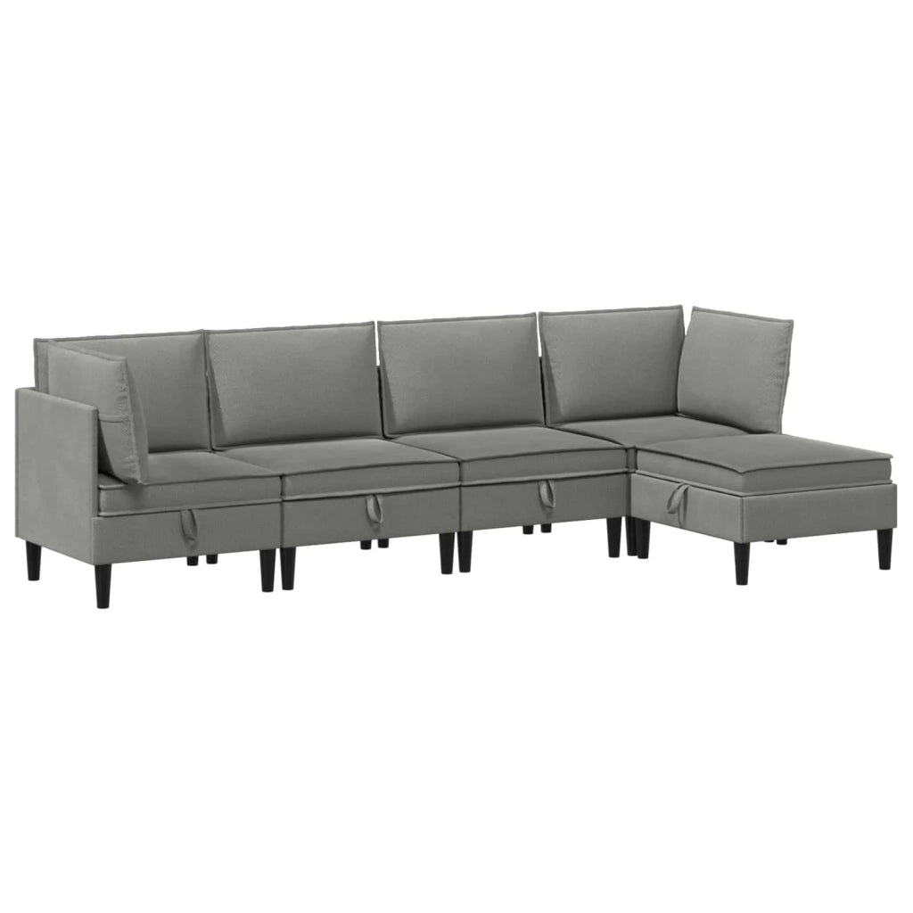Set di mobili per il soggiorno 5 pcs Grigio scuro Tessuto 3413806
