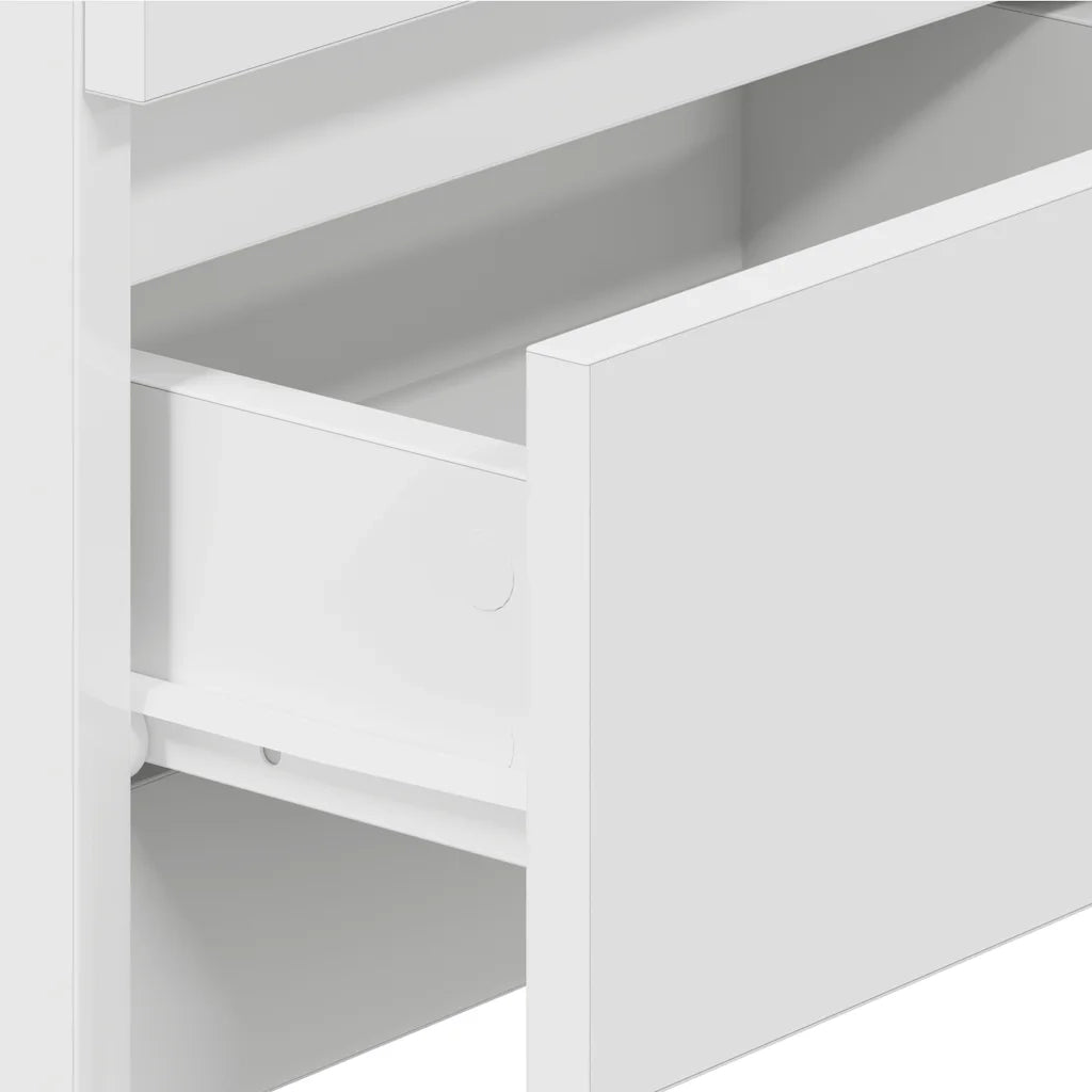 Comodini 2 pz con 2 Cassetti-Set di 2 Tavolino da notte Bianchi 40x33x60 cm