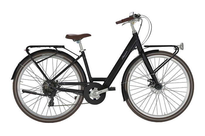 Bicicletta a Pedalata Assistita da Donna 28" Autonomia fino a 50km Batteria 10,2 Ah Aris Nero