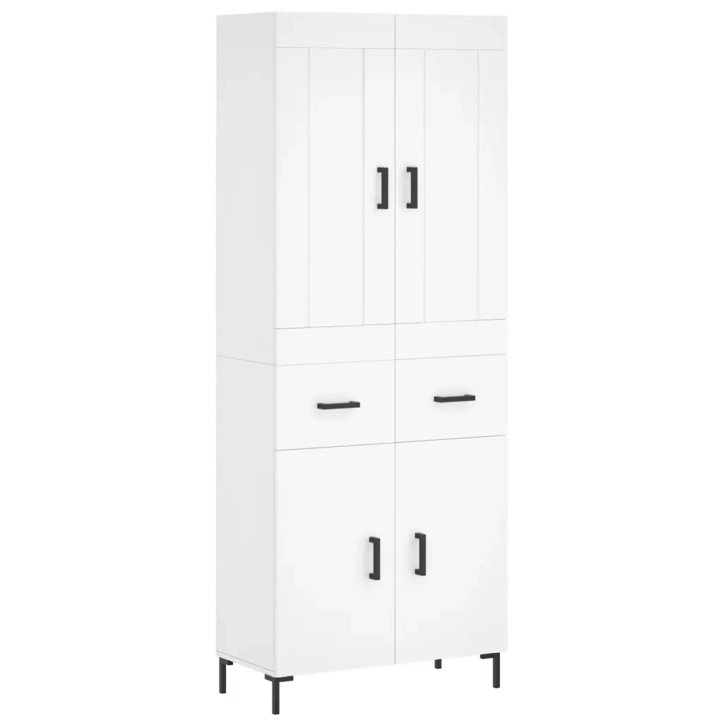 vidaXL Credenza Bianca 69,5x34x180 cm in Legno Multistrato