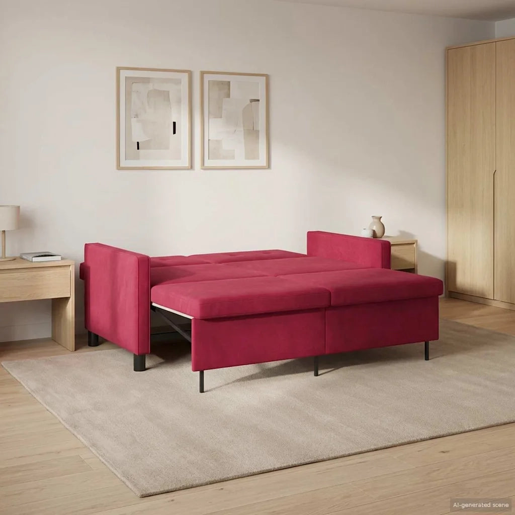 Divano letto Rosso Vino Tessuto 42033357