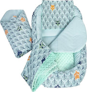 Set di Nido per Bambini da 5 pezzi 100x60x15 con Pezzo di Inserimento Rimovibile e Cuscino di Accompagnamento per Neonati