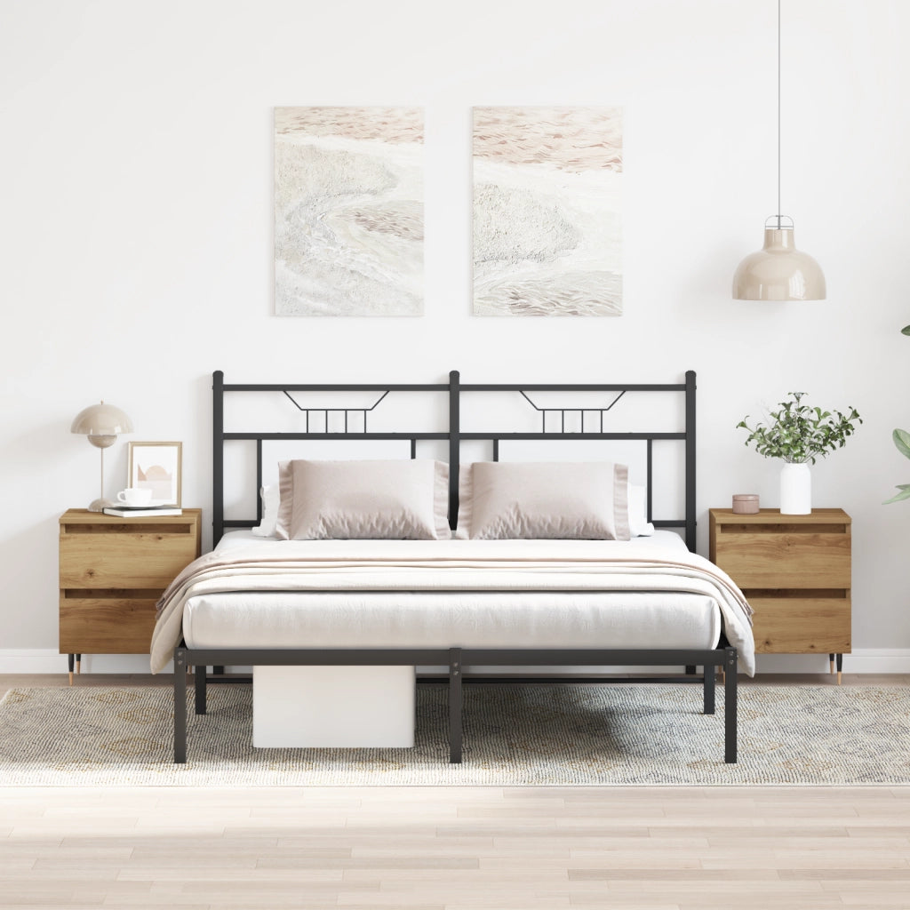Comodini 2 pezzi Rovere Artigianale 40x35x50 cm Legno Ingegnerizzato