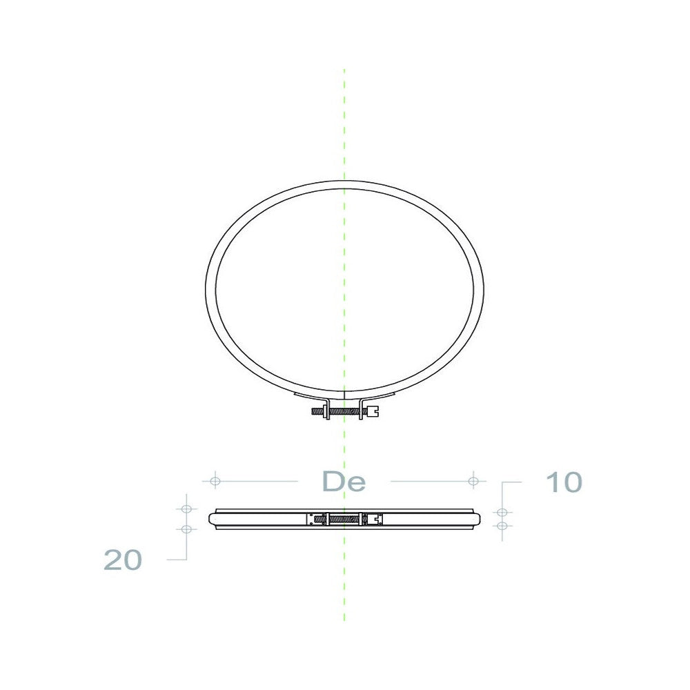 Fascetta in rame da 220mm per bloccaggio tubi - 1pz