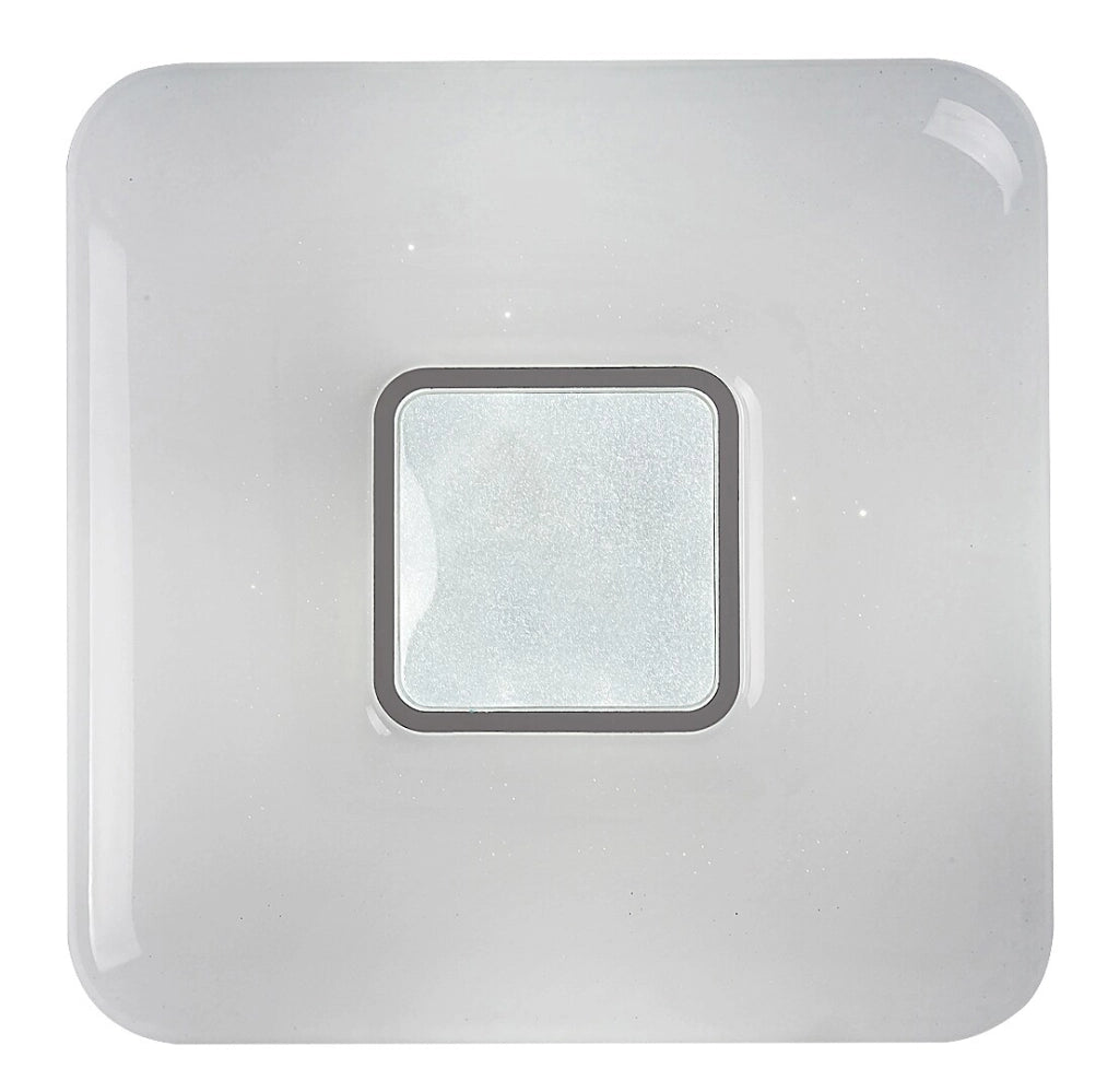 Plafoniera LED quadrata 44cm 72W telecomando cromata Rabalux