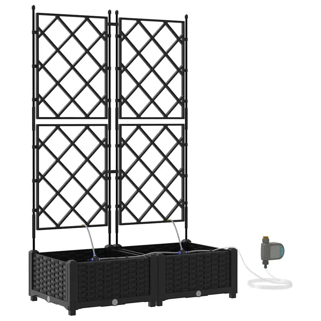 Vaso da giardino 2 pcs Nero Plastica 42002850