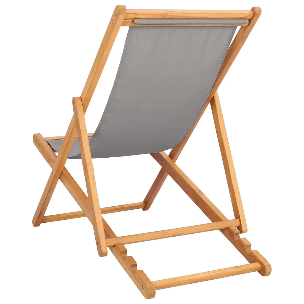 Sedia da Giardino | Sedia da spiaggia Grigio Chiaro Legno di teak solido