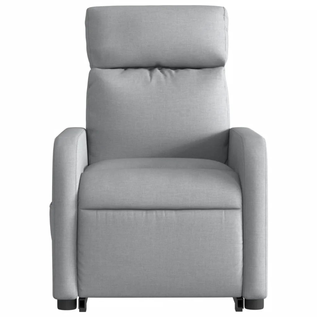 Poltrona | Sedia Relax Alzapersona Massaggi Reclinabile Grigio Chiaro Tessuto