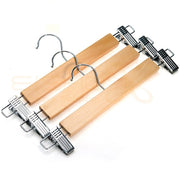 Trade Shop - Set 3 Grucce Stampelle Appendiabito Legno Vestiti Pantaloni Giacche Con Clip -