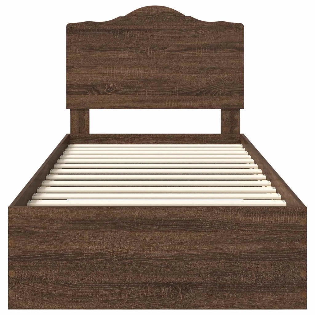 Struttura del letto con testiera Rovere Marrone 70 x 190 cm 3413672