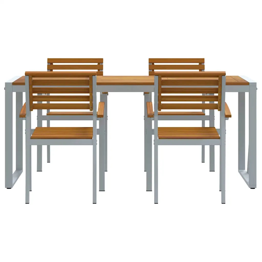 Set da Pranzo per Giardino 5 pcs Grigio 3284363