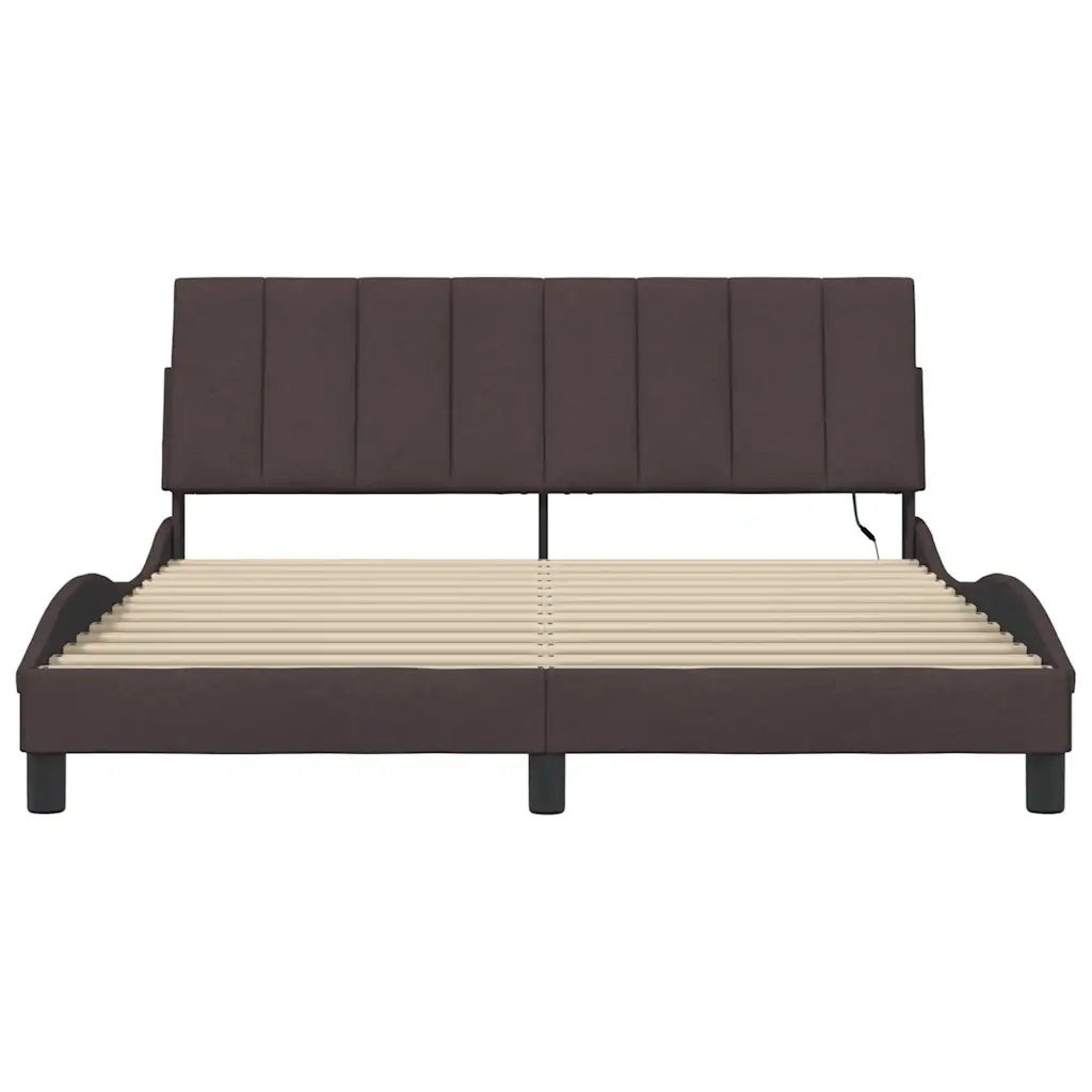 Giroletto senza Materasso Hanko Marrone Scuro 160x200 cm Tessuto