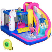Casetta Gonfiabile per Bambini con Scivolo e Canestro ¨C zephmum ¨C 360x305x210 cm