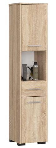 Colonna da bagno AKORD FIN Sonoma Quercia 30 cm 2 ante 1 cassetto 30x30x140 cm