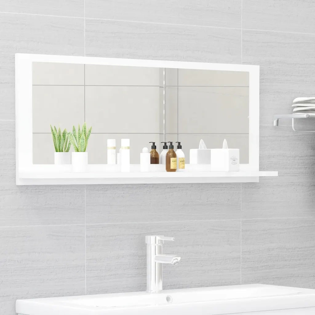 Specchio da Bagno Bianco 90x10,5x37 cm in Truciolato cod mxl 76633