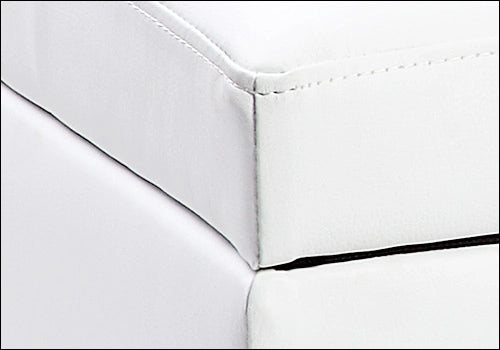 Cassapanca Bukit con Seduta Imbottita Ottomana Contenitore 118x37x43 cm Similpelle Bianco [en.casa]